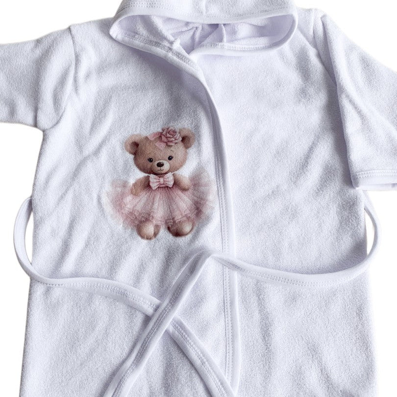 Halat baie bebelus cu ursulet balerina - Botez bebelusi