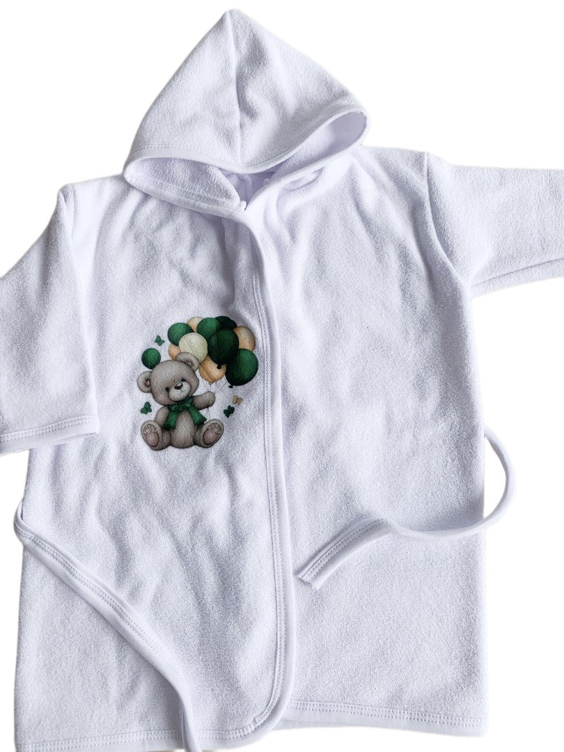 Halat baie bebelus cu ursulet – verde - Botez bebelusi