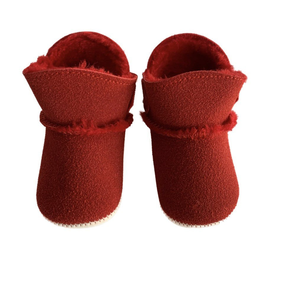 Incaltaminte imblanita iarna fetita rosie - Botez bebelusi