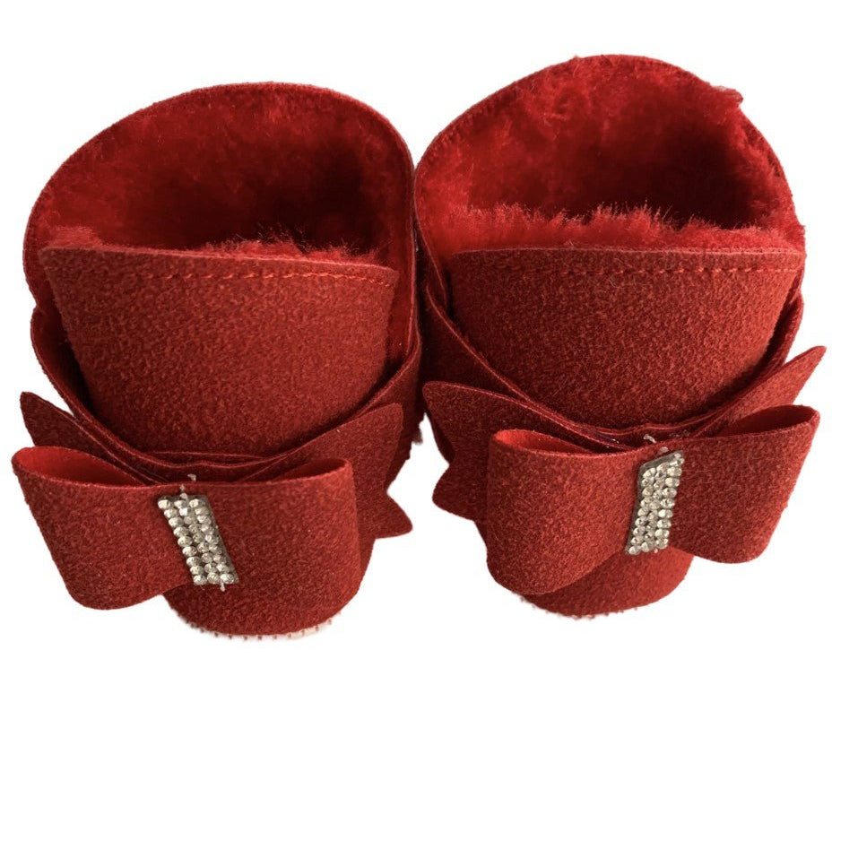 Incaltaminte imblanita iarna fetita rosie - Botez bebelusi