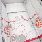 Lenjerie patut bebe girafa rosie - Botez bebelusi