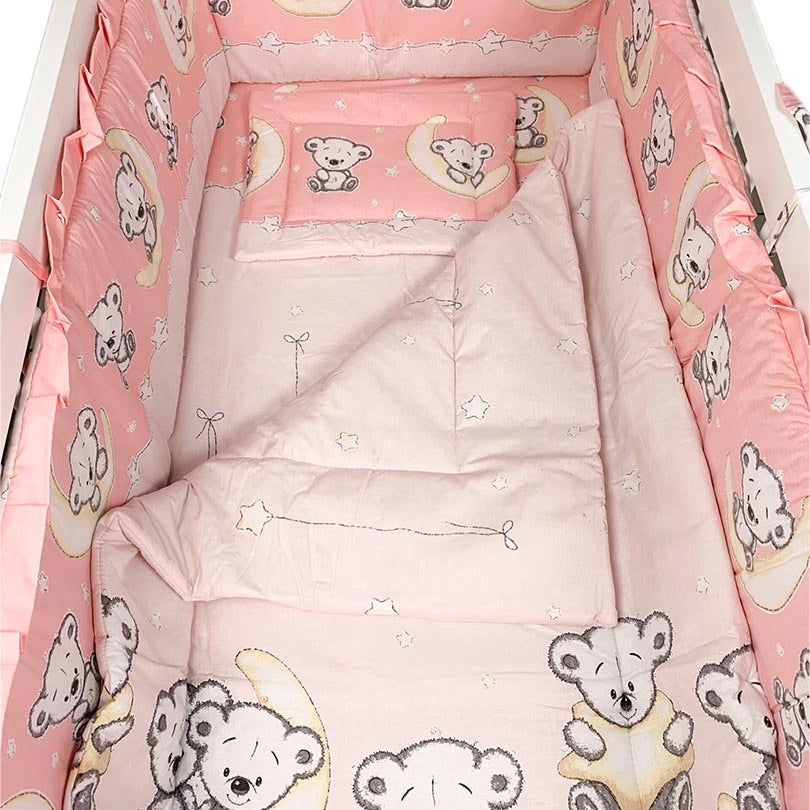 Lenjerie patut fetita ursulet cu semiluna - Botez bebelusi