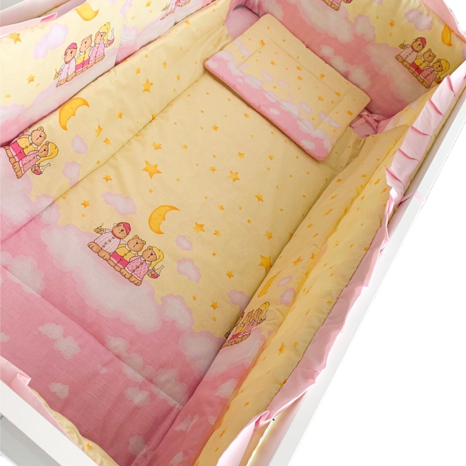 Lenjerie patut Ursuletii prietenosi - Botez bebelusi