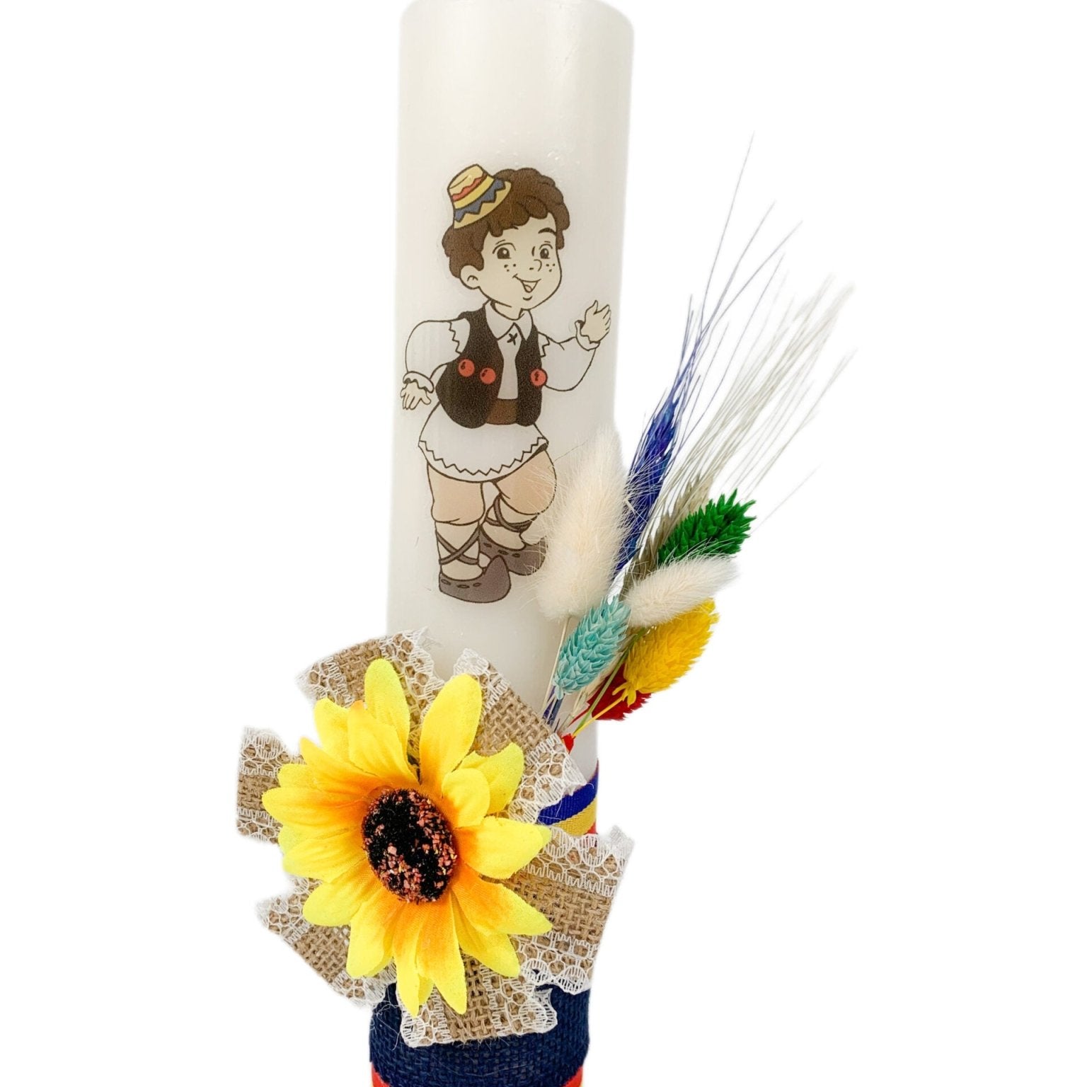 Lumanare baiat traditionala - Botez bebelusi