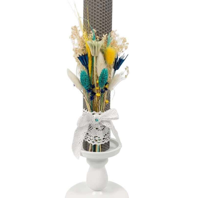 lumanare botez din ceara gri - Botez bebelusi