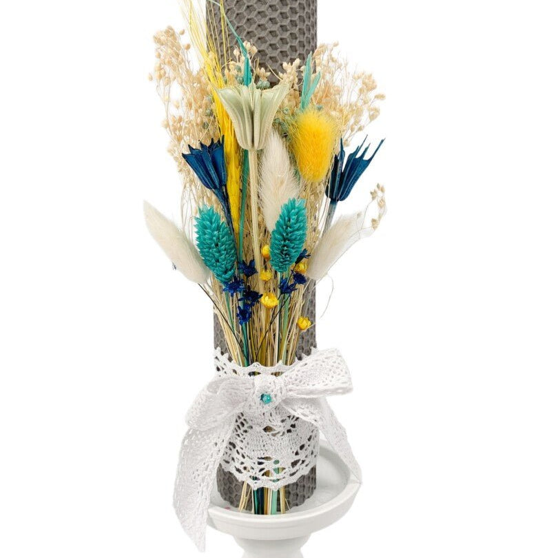 lumanare botez din ceara gri - Botez bebelusi