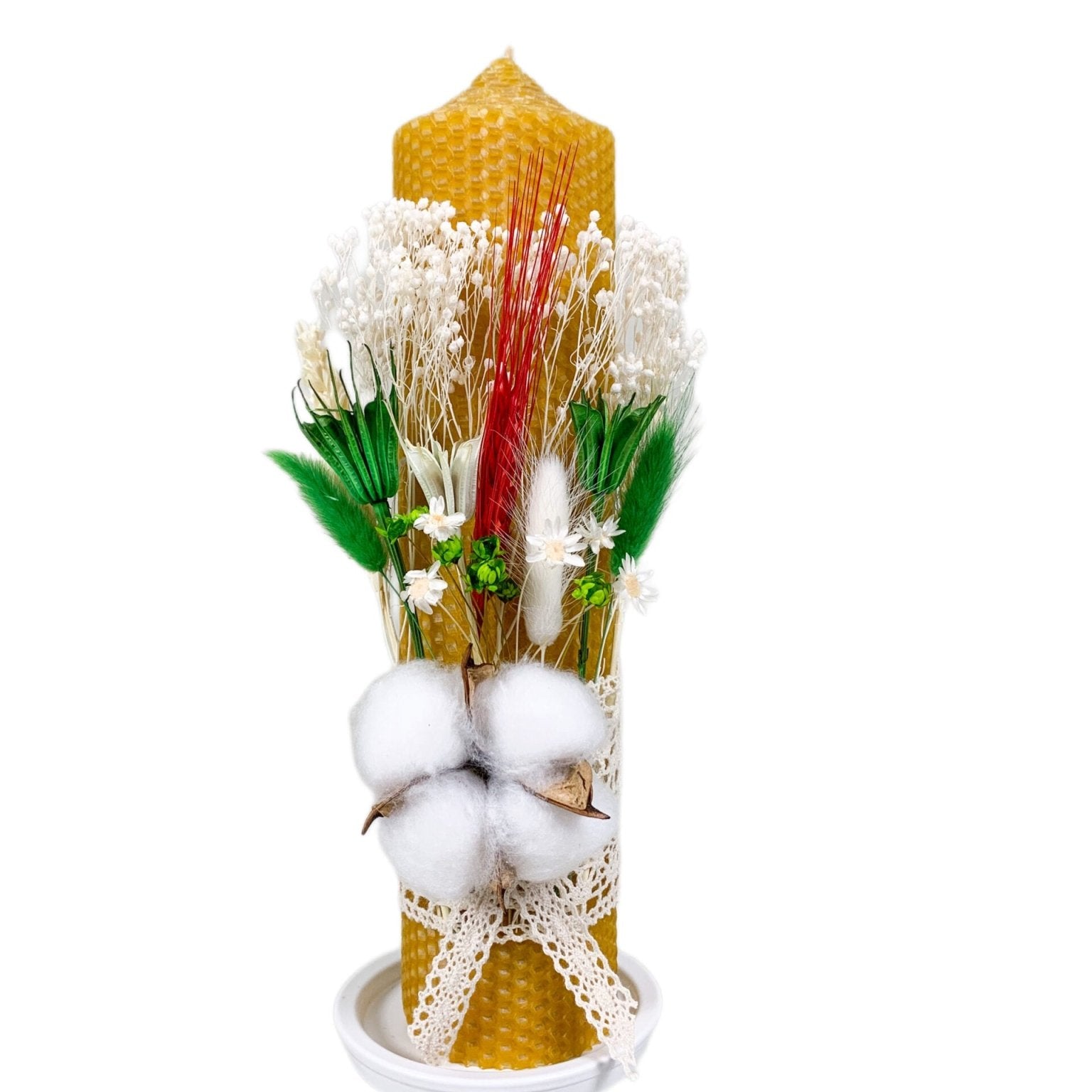 Lumanare ceara naturală Yellow - Botez bebelusi