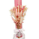 Lumanare de botez cu flori uscate - Botez bebelusi