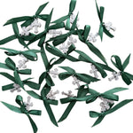 Marturii botez cruciulita cu fundita verde - Botez bebelusi