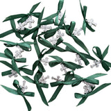 Marturii botez cruciulita cu fundita verde - Botez bebelusi