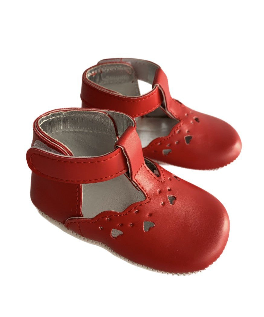Pantofi botez fetita rosii - Botez bebelusi