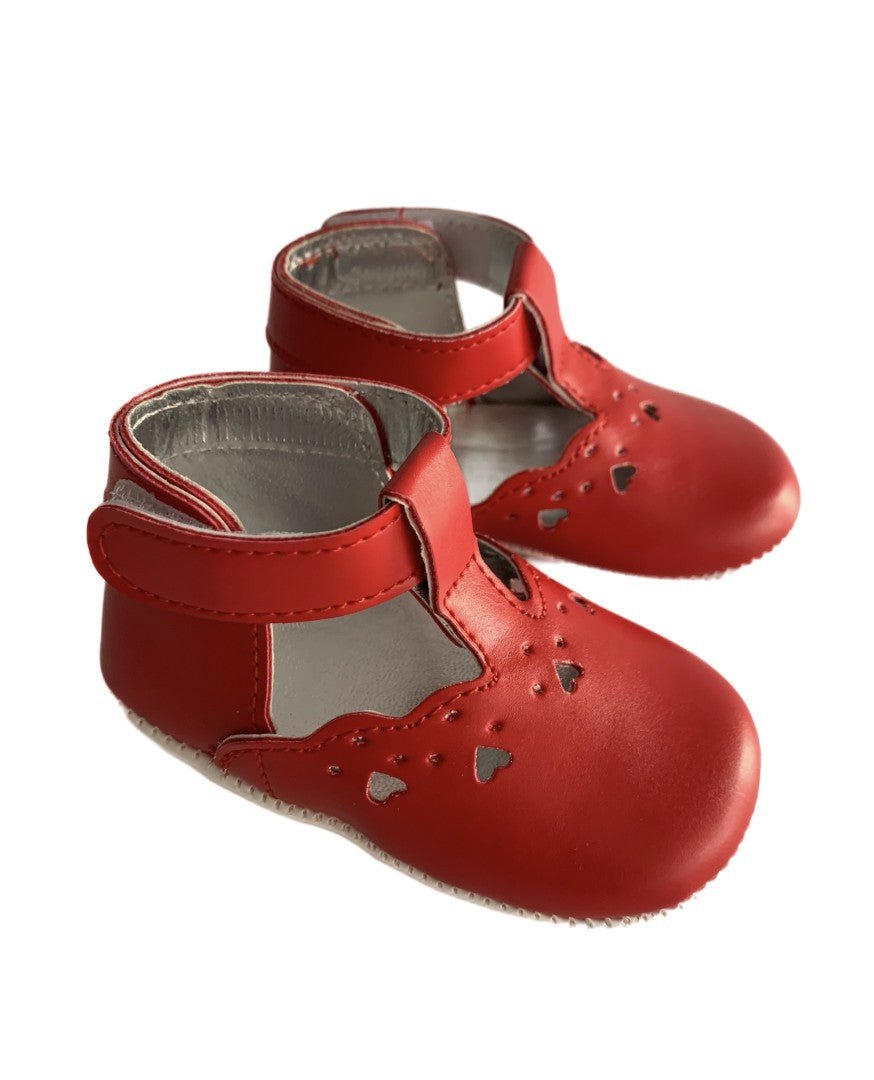 Pantofi botez fetita rosii - Botez bebelusi