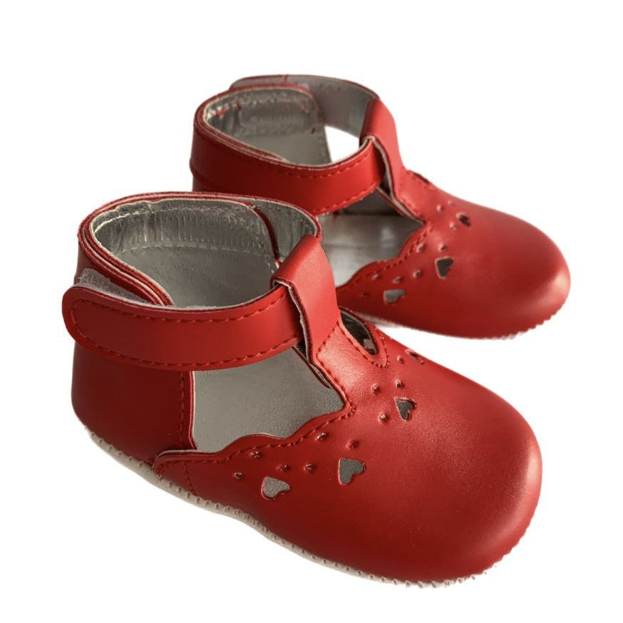 Pantofi botez fetita rosii - Botez bebelusi