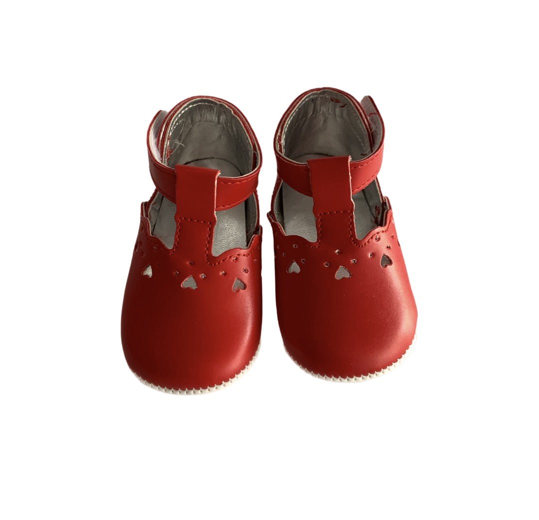 Pantofi botez fetita rosii - Botez bebelusi