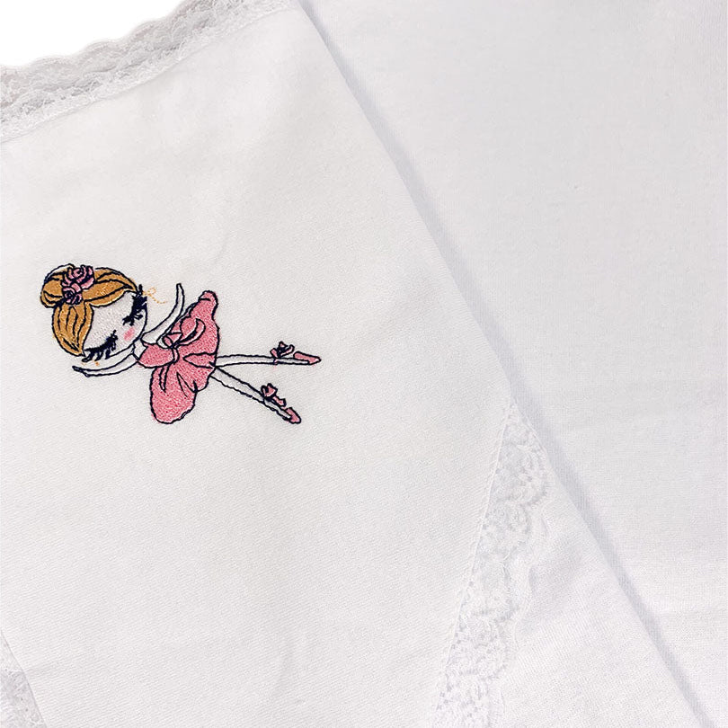 Panza mir alba cu balerina - Botez bebelusi