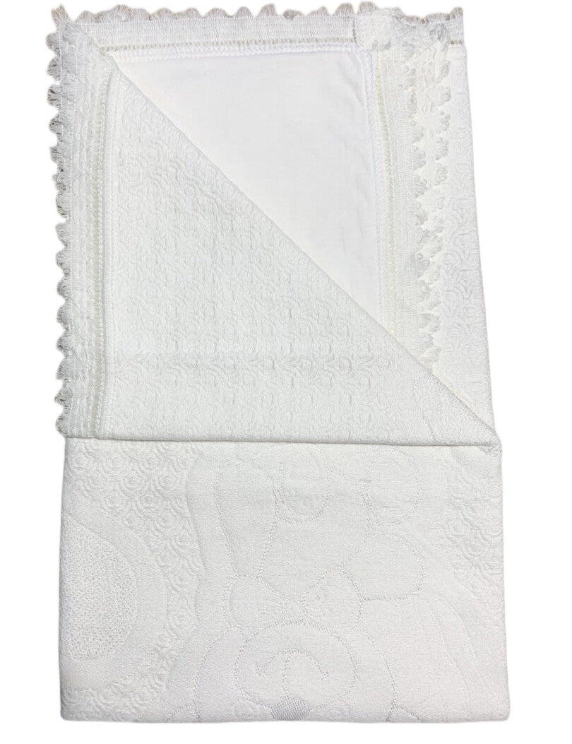 Patura alba bumbac - Botez bebelusi