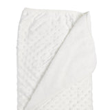 Patura bebelusi pufoasa cu bulinute - alb - Botez bebelusi