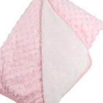 Patura bebelusi pufoasa cu bulinute - roz - Botez bebelusi