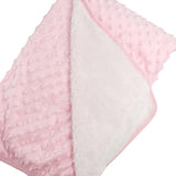 Patura bebelusi pufoasa cu bulinute - roz - Botez bebelusi
