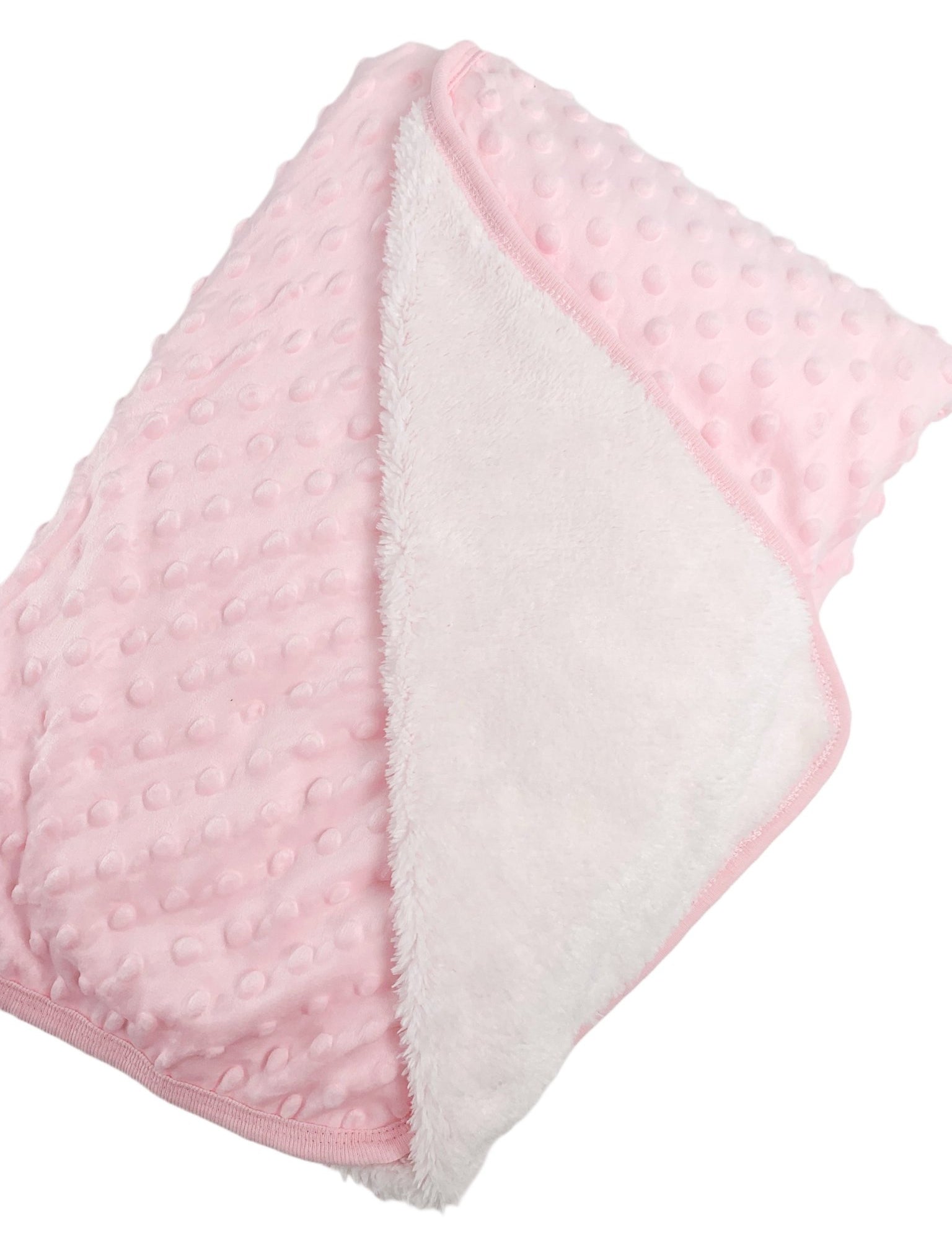 Patura bebelusi pufoasa cu bulinute - roz - Botez bebelusi