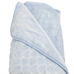 Patura bebelusi pufoasa cu inimioare - albastra - Botez bebelusi