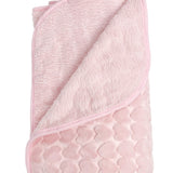 Patura bebelusi pufoasa cu inimioare - roz - Botez bebelusi