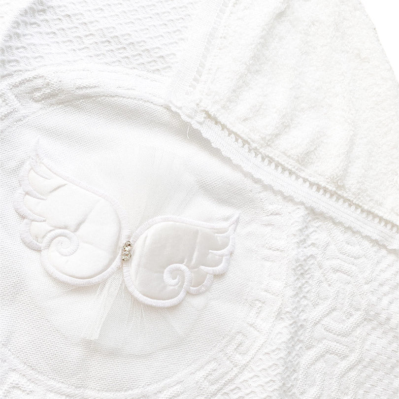 Patura Cocolino cu aripi albe - Botez bebelusi