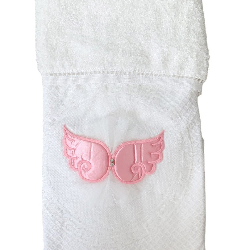 Patura Cocolino cu aripi roz - Botez bebelusi