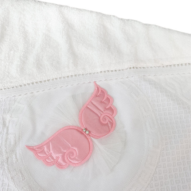 Patura Cocolino cu aripi roz - Botez bebelusi