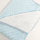 Patura pufoasa bebelusi - albastra cu bulinute - Botez bebelusi