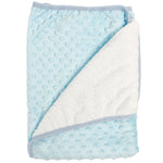 Patura pufoasa bebelusi - albastra cu bulinute - Botez bebelusi