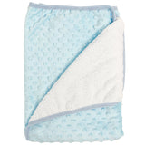 Patura pufoasa bebelusi - albastra cu bulinute - Botez bebelusi