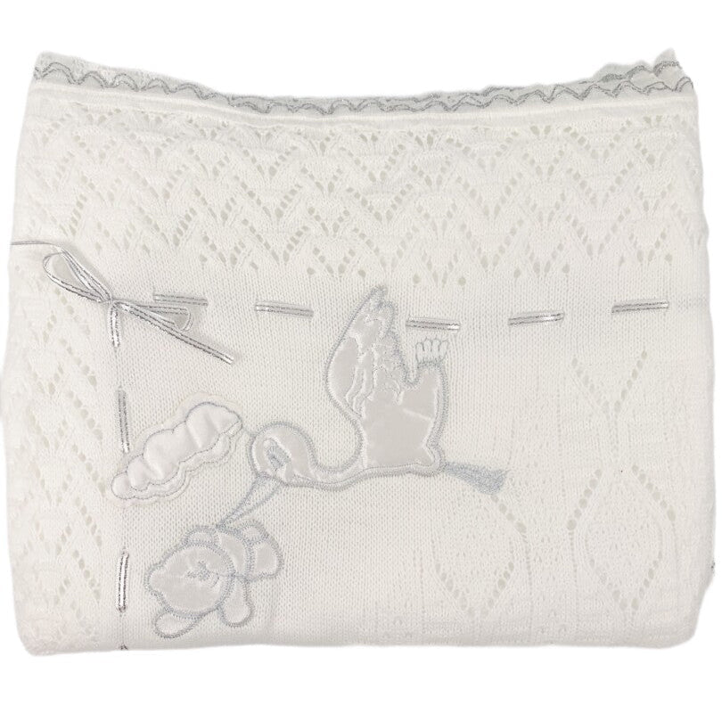 Patura pufoasa cu barza - Botez bebelusi