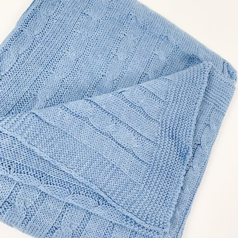 Patura tricotata albastra - Botez bebelusi