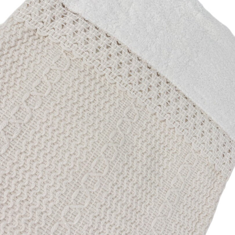 Patura tricotata crem Cocolino - Botez bebelusi