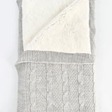 Patura/Pled tricotat gri Cocolino - Botez bebelusi