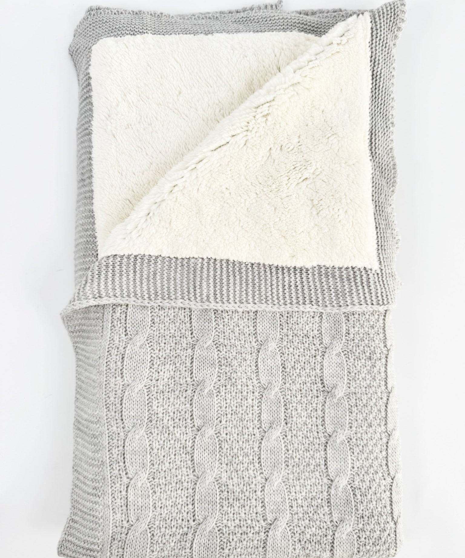 Patura/Pled tricotat gri Cocolino - Botez bebelusi