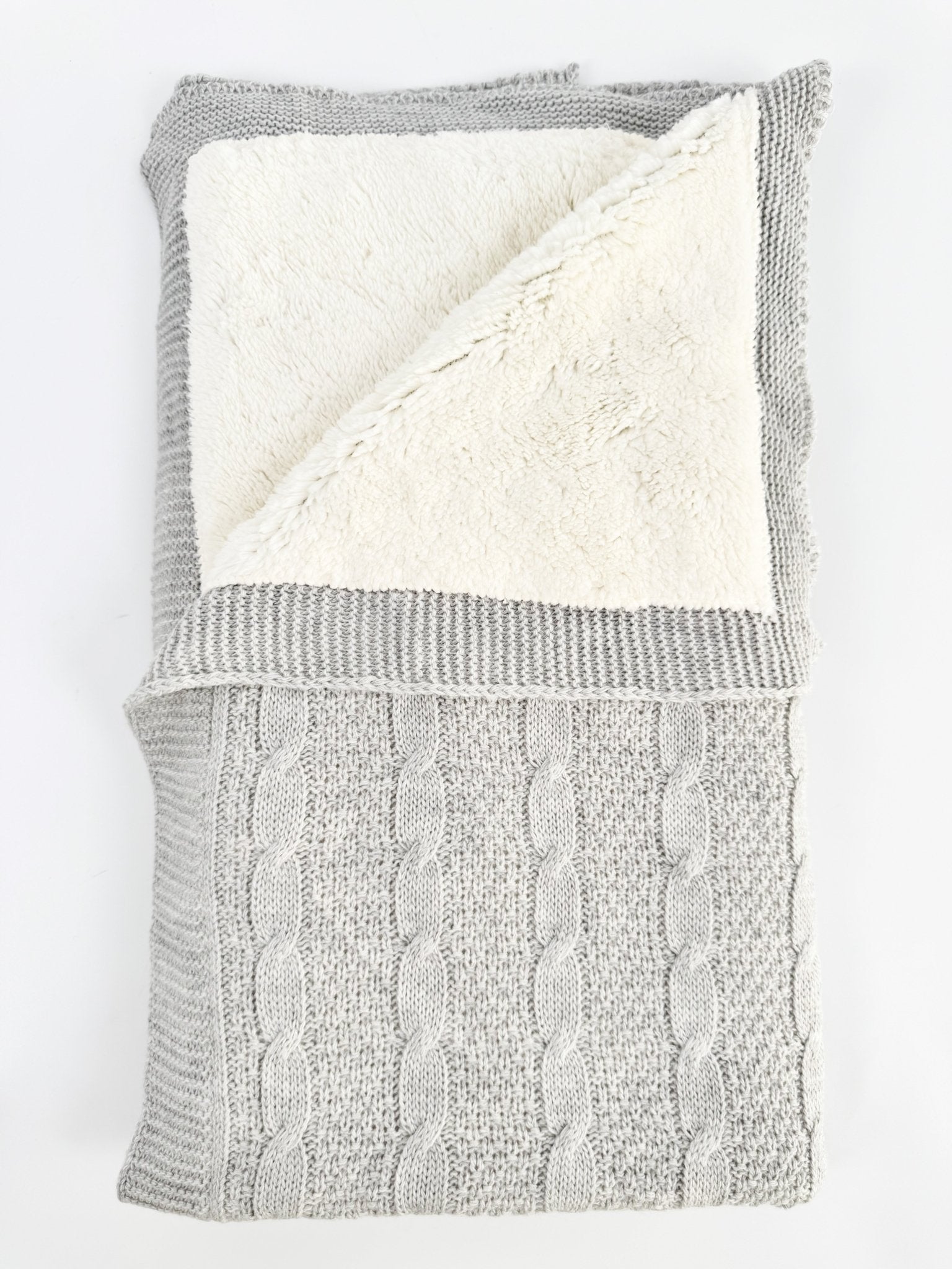 Patura/Pled tricotat gri Cocolino - Botez bebelusi