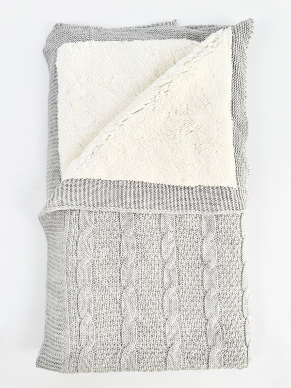 Patura/Pled tricotat gri Cocolino - Botez bebelusi