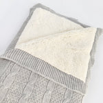 Patura/Pled tricotat gri Cocolino - Botez bebelusi