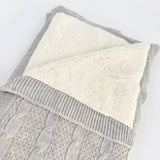 Patura/Pled tricotat gri Cocolino - Botez bebelusi