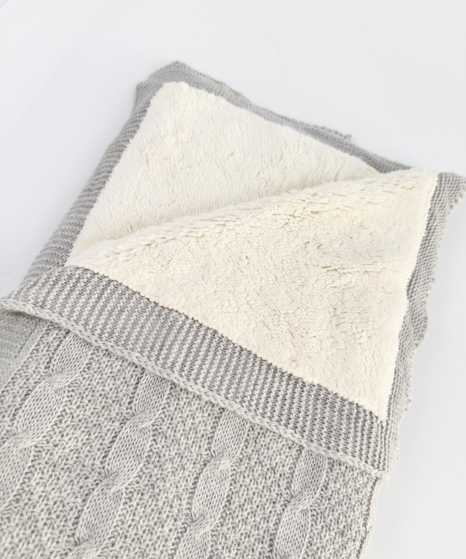 Patura/Pled tricotat gri Cocolino - Botez bebelusi