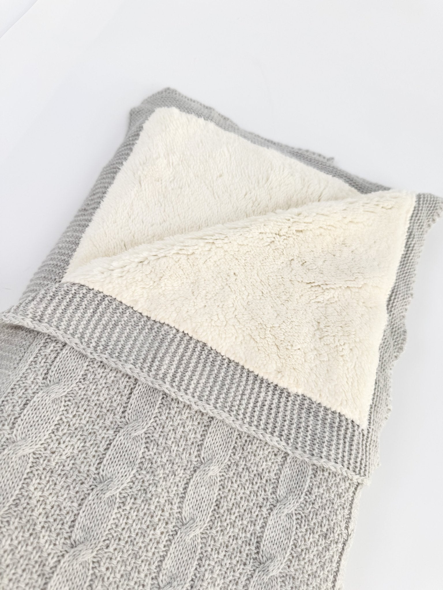 Patura/Pled tricotat gri Cocolino - Botez bebelusi