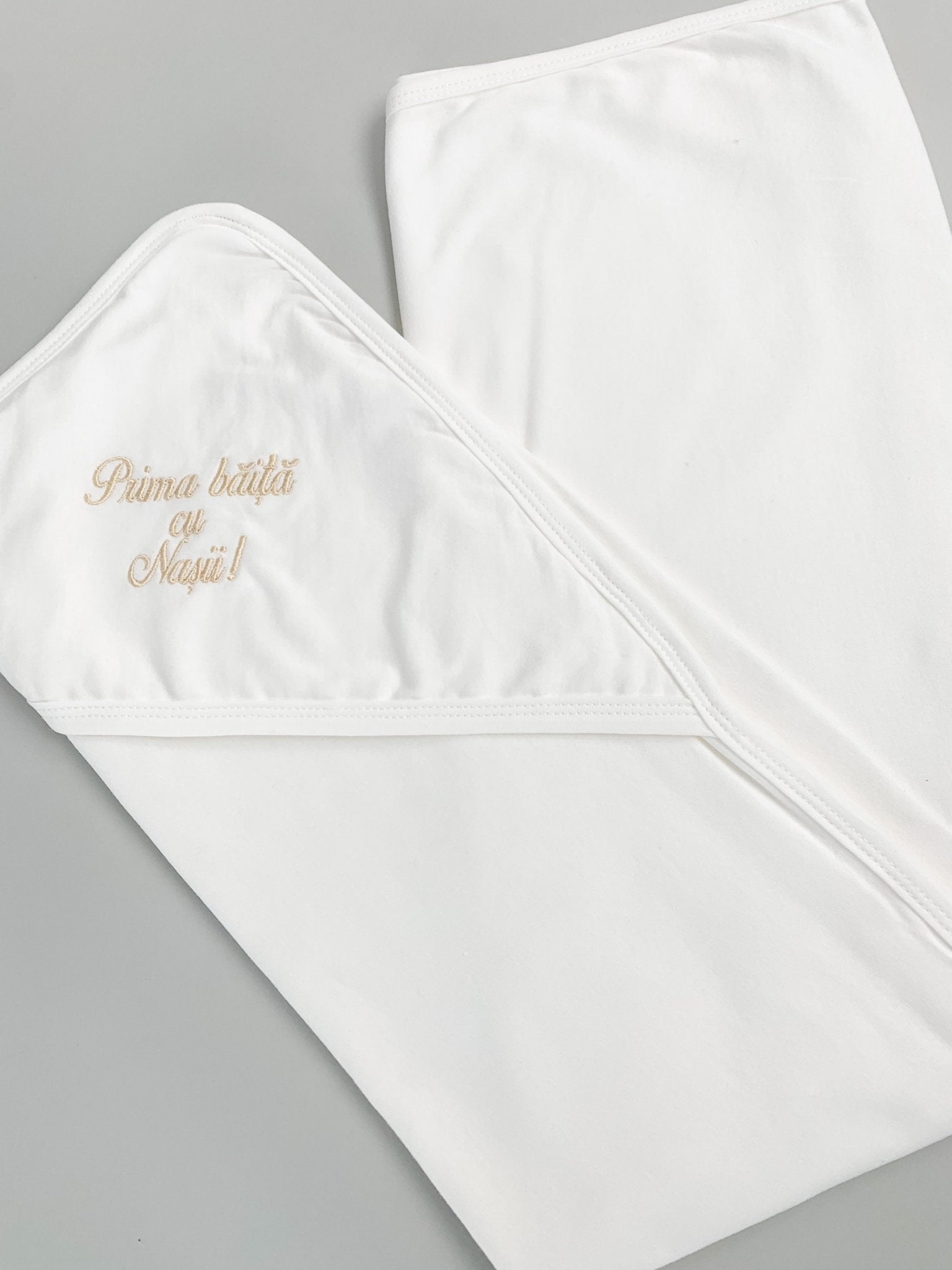 Prosop baie brodat "Prima baita cu Nasii" - Botez bebelusi