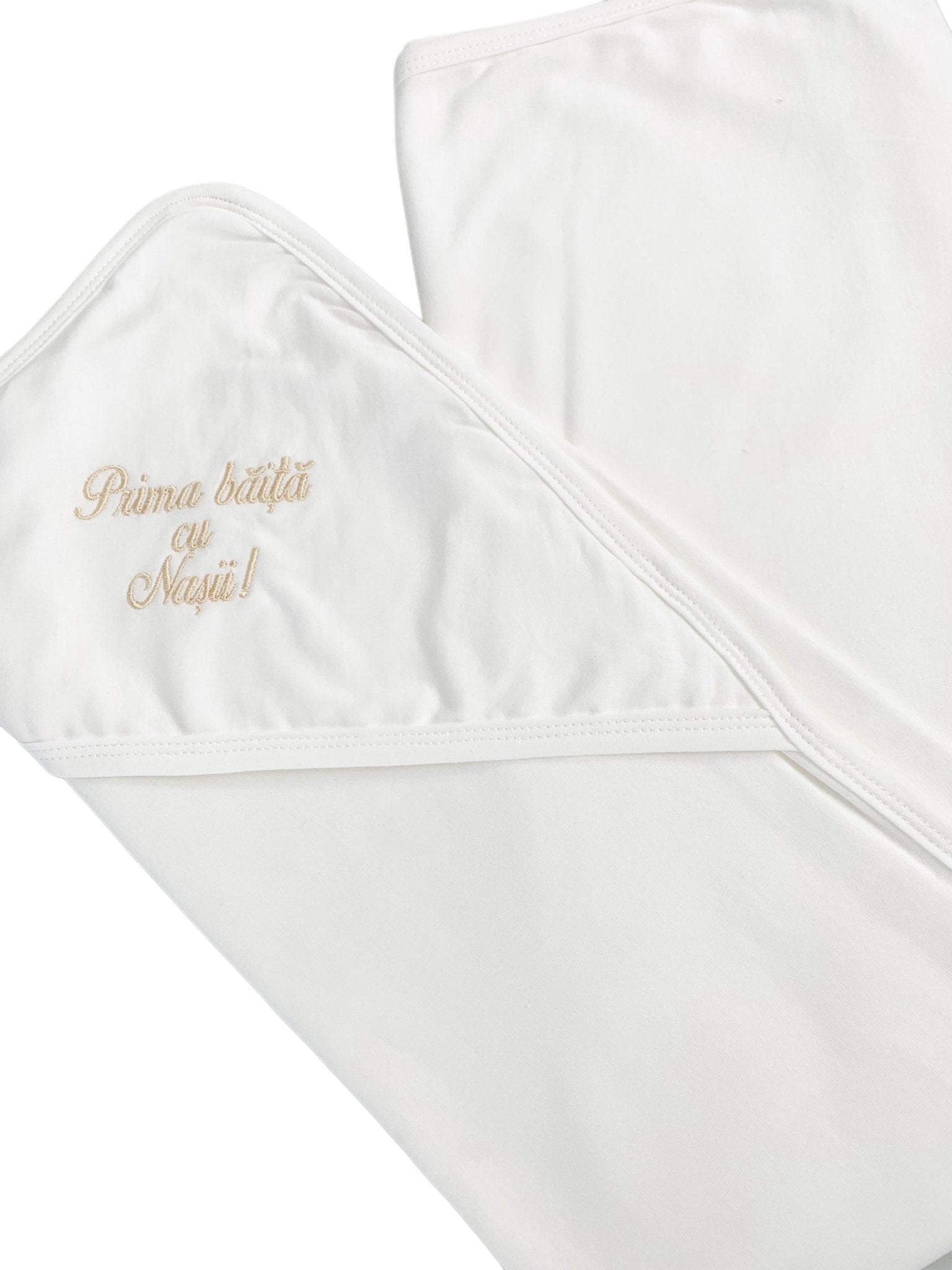 Prosop baie brodat "Prima baita cu Nasii" - Botez bebelusi