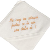 Prosop baie personalizat portocaliu - Botez bebelusi