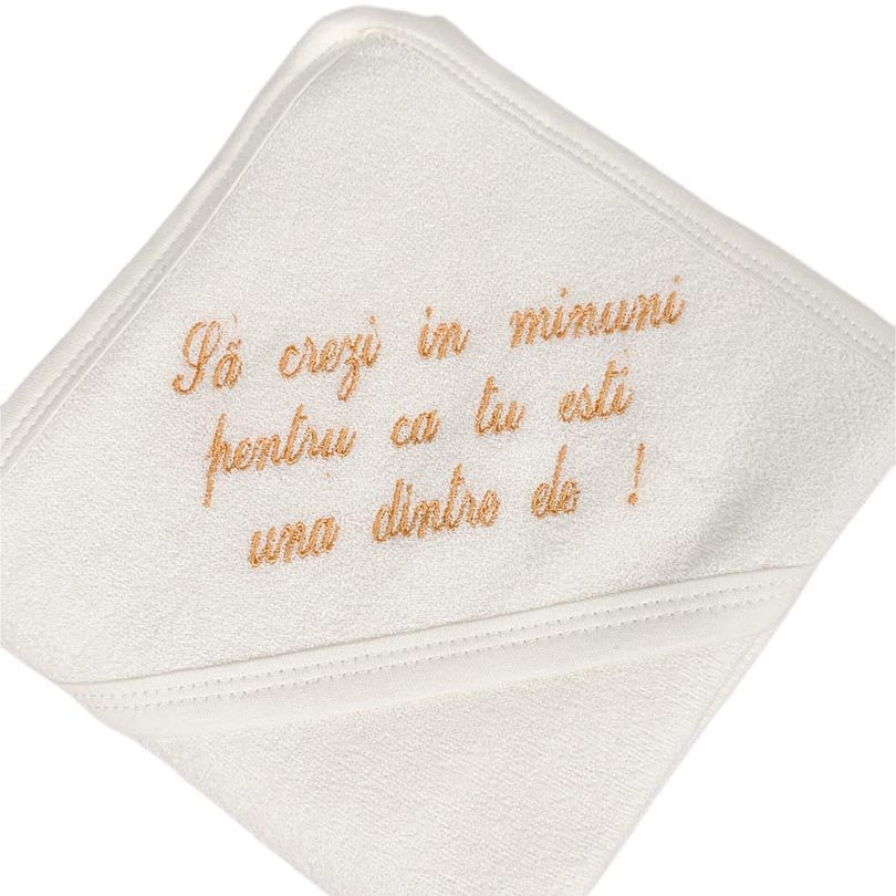 Prosop baie personalizat portocaliu - Botez bebelusi