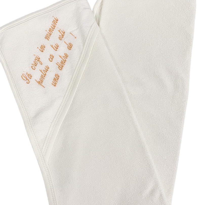 Prosop baie personalizat portocaliu - Botez bebelusi