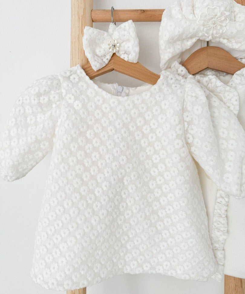 Rochie botez fetita alba Darlene - Botez bebelusi