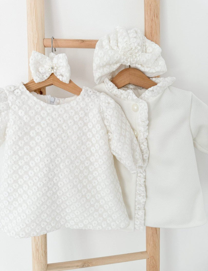 Rochie botez fetita alba Darlene - Botez bebelusi